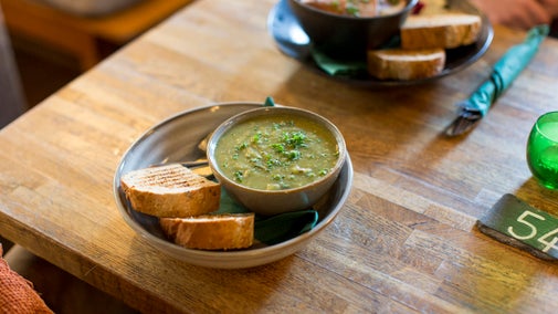 Close up of food served at Sticklebarn and the Langdales, Cumbria